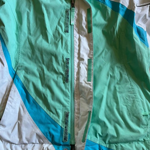 Girl's THE NORTH FACE Mint Green/Blue HYVENT Jacket Windbreaker Sz Large 14/16 - Picture 5 of 13